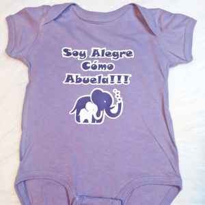 Baby girl clothes bodysuit 18 months purple with white and purple custom design